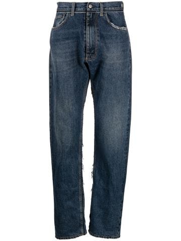 Medium-waisted tapered jeans
