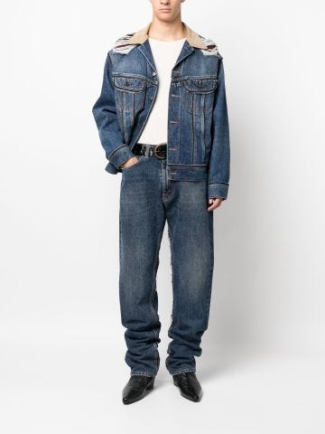 Medium-waisted tapered jeans