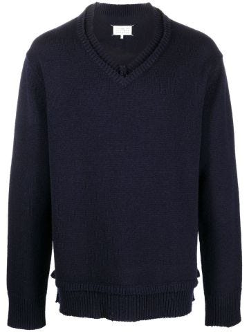 Blue v-neck sweater