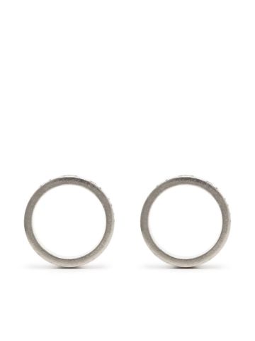 Numbers engraved circle earrings