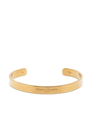 Gold engraved logo rigid bracelet