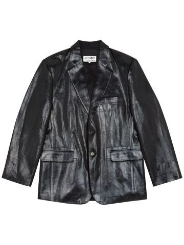 Notched-lapels single-breasted blazer