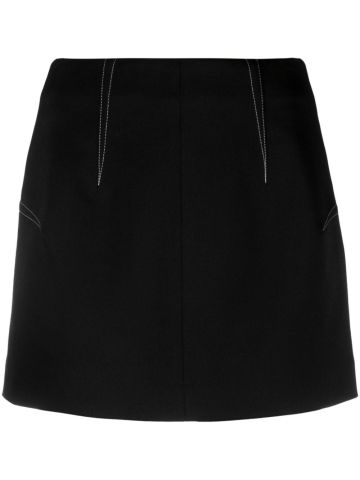 Black mini skirt with contrast stitching