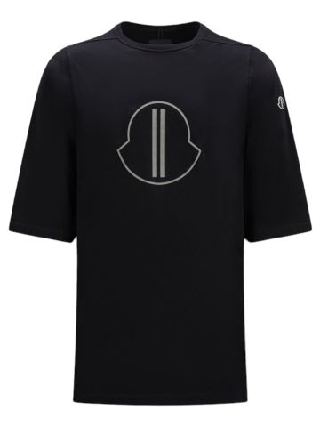 Moncler + Rick Owens T-shirt nera con logo