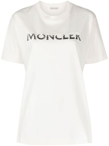 Sequin-embellished cotton T-shirt