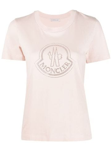 Logo crystal-embellished cotton T-shirt