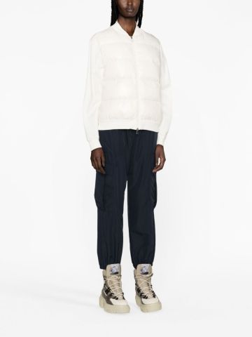 White padded zip-up sweatshirt