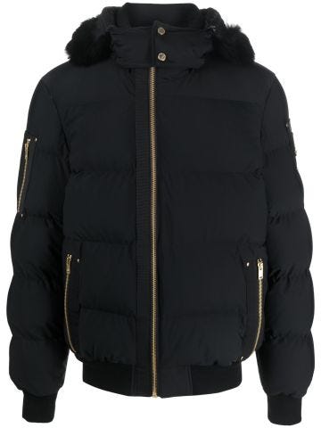 Black Stagg Hooded Down Jacket