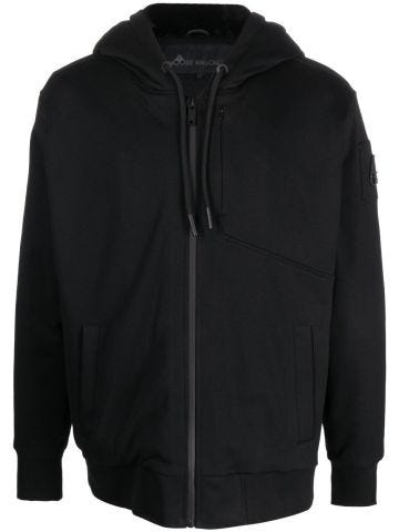 Logo-embroidered zip-up hoodie