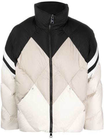 Multicolored quilted down jacket
