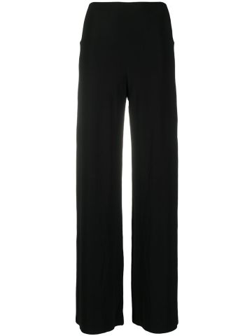 Mid-rise wide-leg trousers
