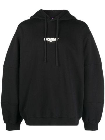 Logo-patch cotton hoodie