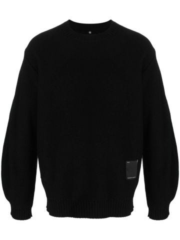 Logo-patch ribbed-knit sweatshirt