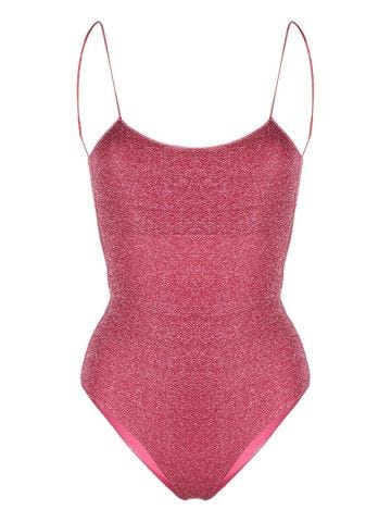 Lumière pink one-piece swimming costume with metallic effect