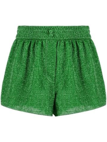Shorts metallizzati verdi Lumière