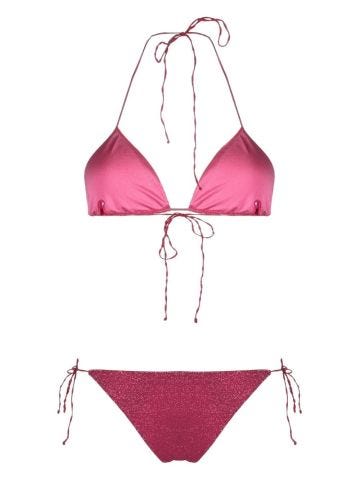 Set bikini metallizzato Lumiére rosa