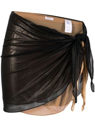 Black and gold layered cover-up skirt