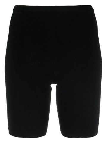 Logo-waistband skinny track shorts