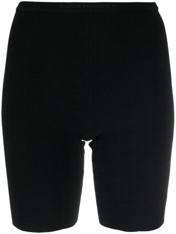Logo-waistband skinny track shorts