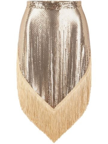 Metallic gold pareo skirt with fringes
