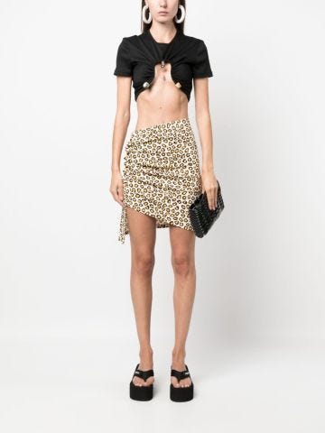 Spotted print miniskirt