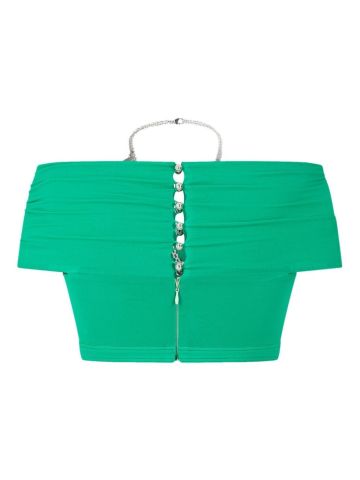 Green top with chain detail
