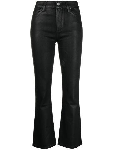 Claudine coated flared jeans