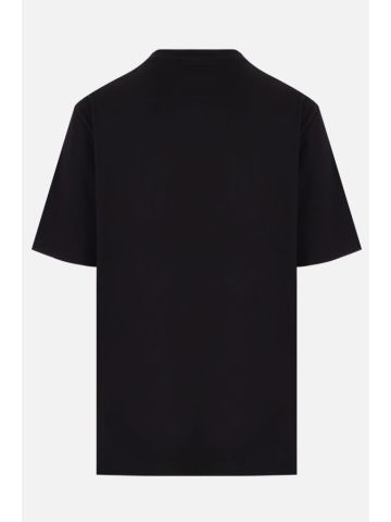 T-shirt nera con ricamo logo