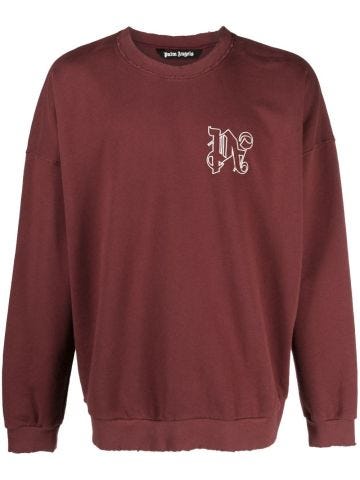 Bordeaux logo crew-neck sweatshirt