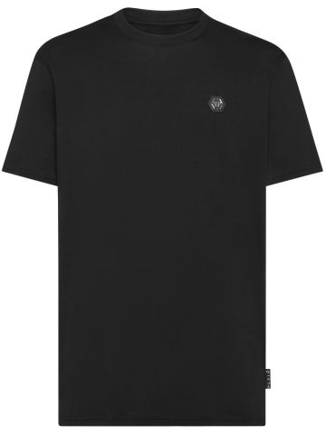 Black T-shirt with logo application