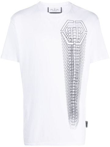 White crewneck T-shirt with print