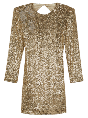 Gold sequin mini dress