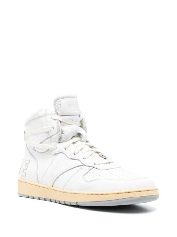 White high top sneakers with appliqué