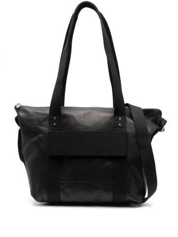Black leather Trolley tote bag