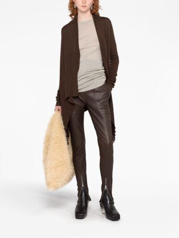 Brown leather skinny pants