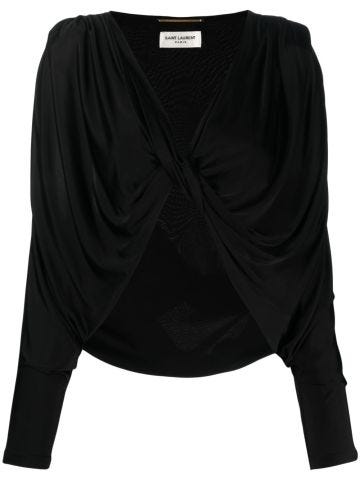 Open-front ruched top
