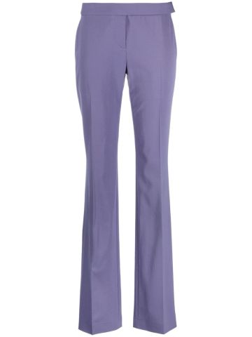 Pressed-crease low-waist slim-fit trousers