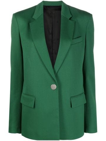Single-breasted green blazer