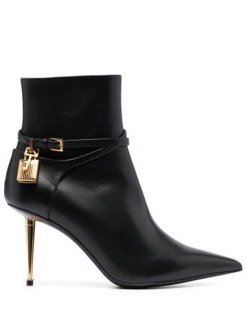 80mm leather pointed-toe boots