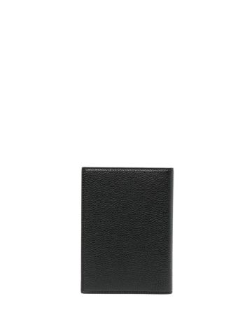 Logo-plaque leather wallet