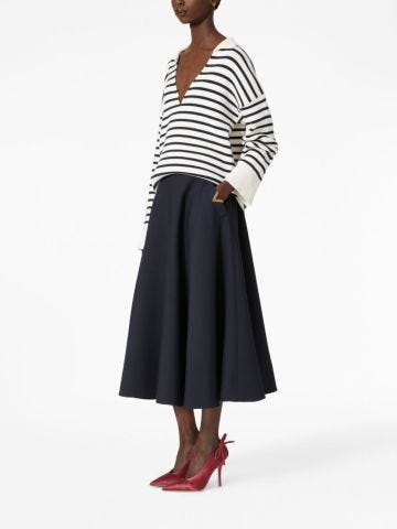 Valentino Navy blue midi skirt