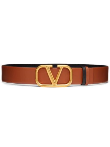 Brown and black VLOGO reversible belt