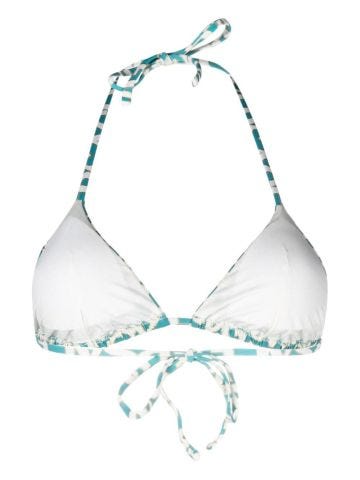 Turquoise logo print bikini top
Stretch design