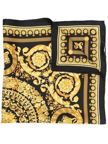 Black scarf with Baroque print