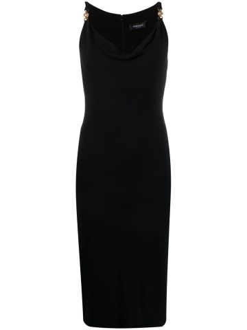 Black midi dress with Medusa details