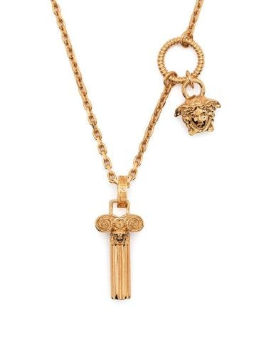 Medusa chain necklace with pendants