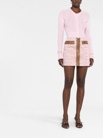 Pink all-over print miniskirt