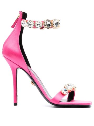 Pink sandals with crystals