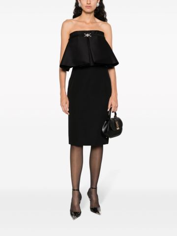 Black high-waisted midi skirt