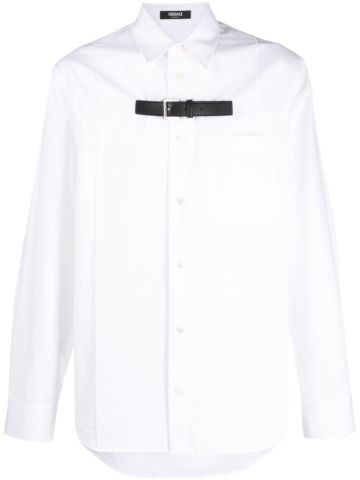 Buckle-detail cotton shirt